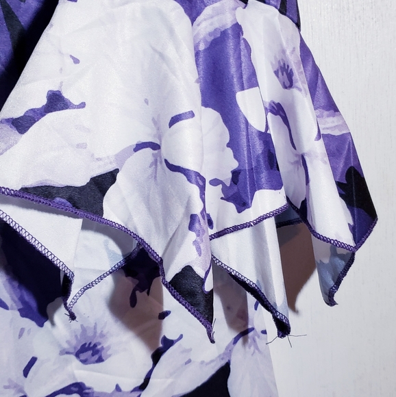 Purple Multi-Colored Top w/Bell Sleeves SZ M - Picture 3 of 9